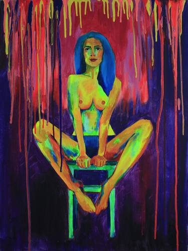 Original Expressionism Erotic Paintings by Leo Schteinberg