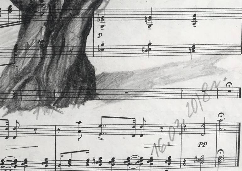 Original Conceptual Landscape Drawing by Leo Schteinberg