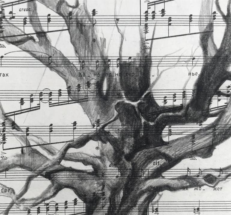 Original Conceptual Landscape Drawing by Leo Schteinberg