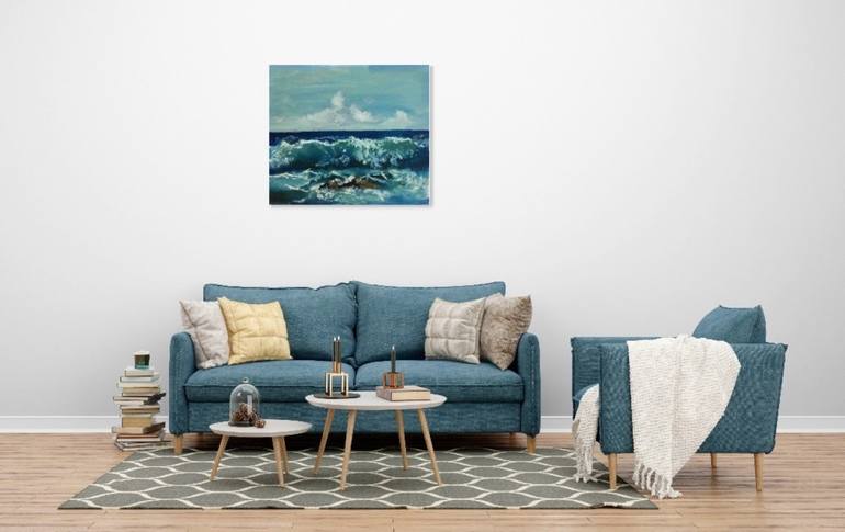 Original Illustration Seascape Painting by Leo Schteinberg