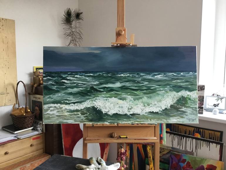 Original Realism Seascape Painting by Leo Schteinberg