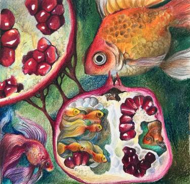 Original Fish Drawings by Leo Schteinberg