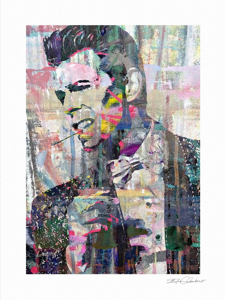 Original Fine Art Pop Culture/Celebrity Mixed Media by Stephen Chambers