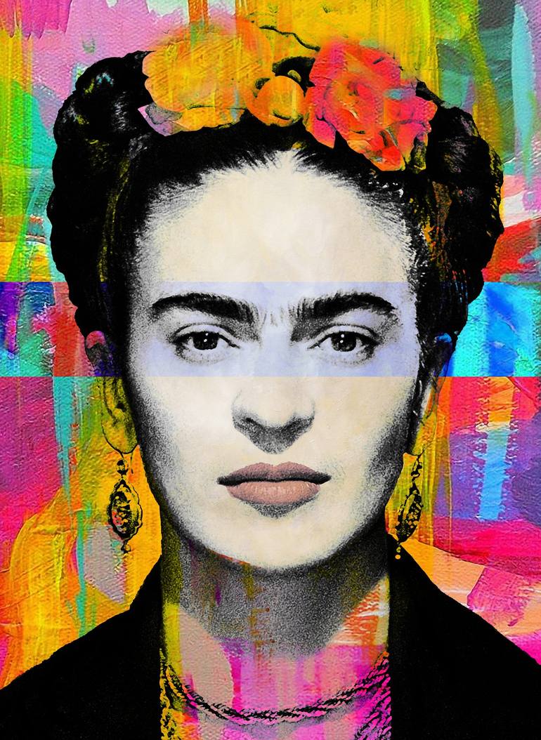 Frida Kahlo Pop Art Portrait Painting Mixed Media by Stephen Chambers ...