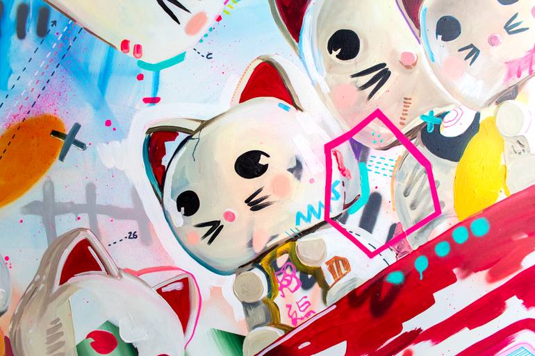 Original Contemporary Cats Painting by Alejandra De La Torre