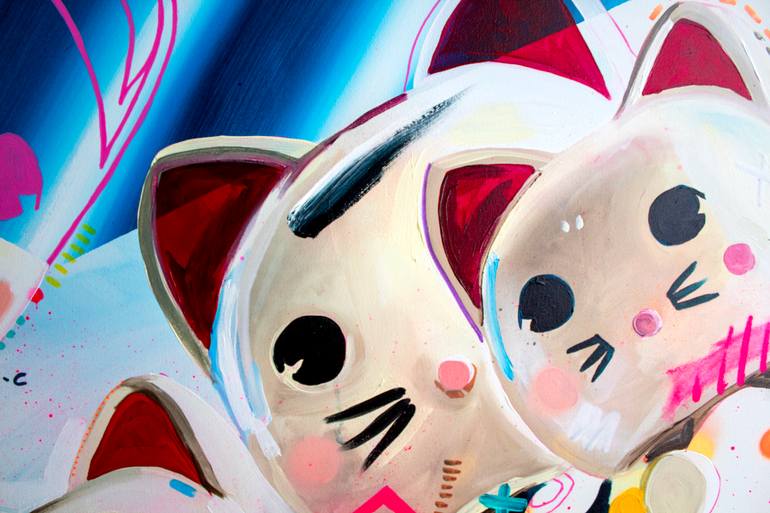 Original Contemporary Cats Painting by Alejandra De La Torre
