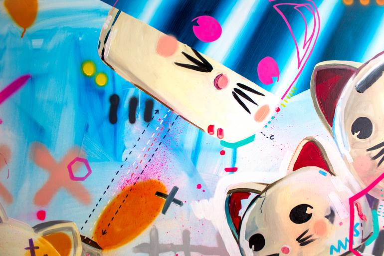 Original Contemporary Cats Painting by Alejandra De La Torre