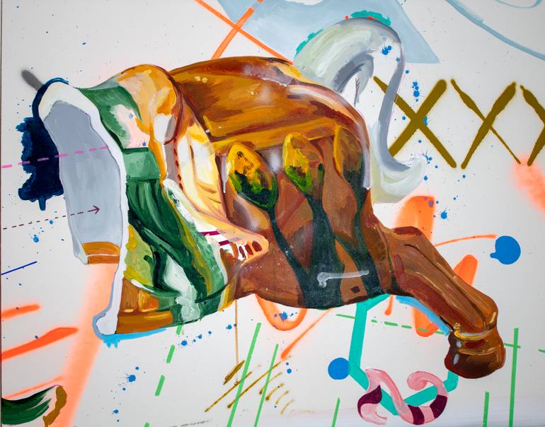 Original Conceptual Horse Painting by Alejandra De La Torre