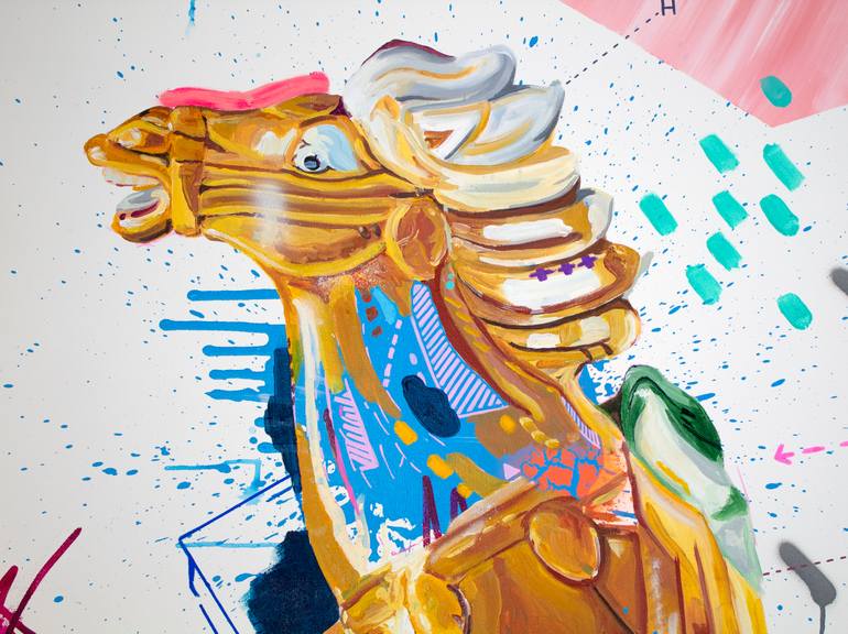 Original Conceptual Horse Painting by Alejandra De La Torre
