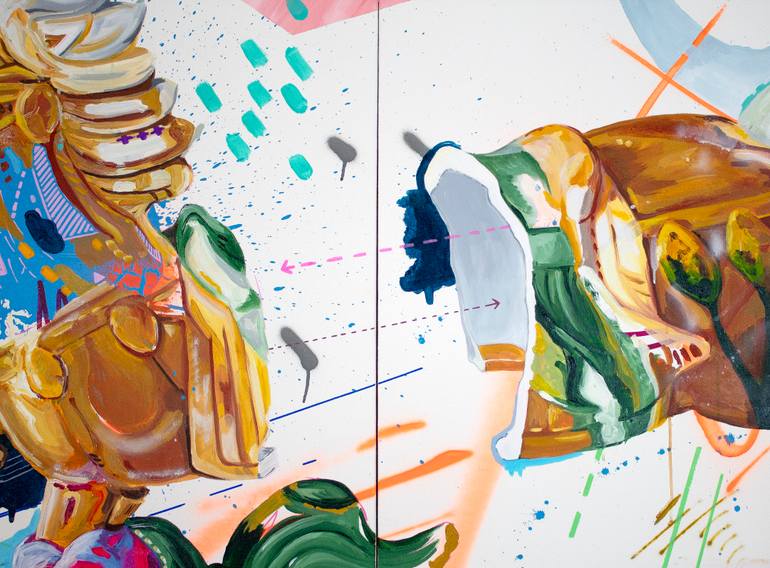 Original Conceptual Horse Painting by Alejandra De La Torre