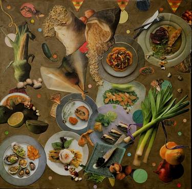 Print of Abstract Food Collage by Alice Harrison