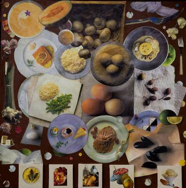 Original Abstract Food Collage by Alice Harrison