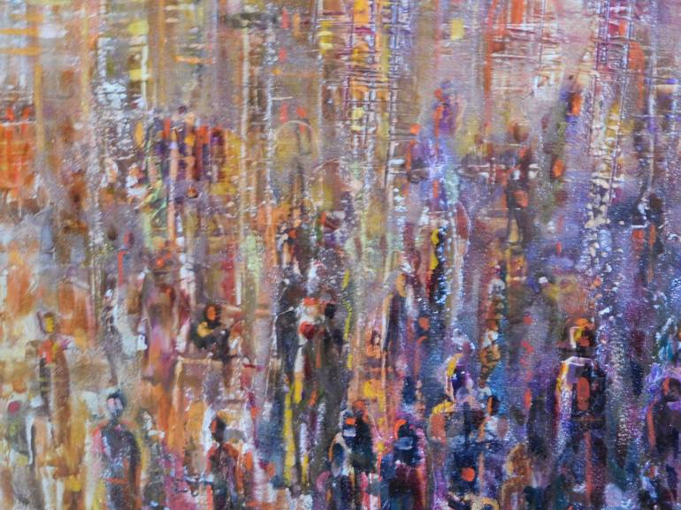 Original Abstract Cities Painting by Valeriy Lutsenko