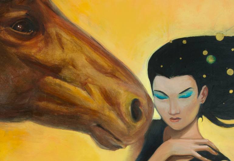 Original Figurative Horse Painting by Diego Jimeno