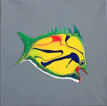 Original Expressionism Fish Painting by Robert Gindli