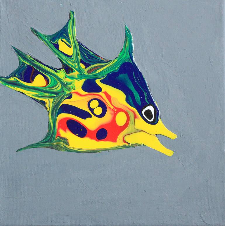 Original Expressionism Fish Painting by Robert Gindli