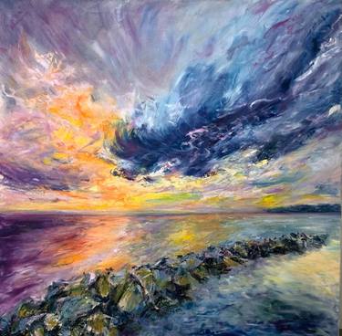 Original Abstract Seascape Painting by Coco Tan