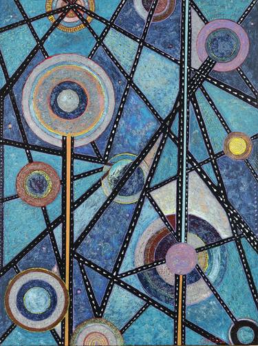 Original Art Deco Abstract Painting by Gela Dumbadze