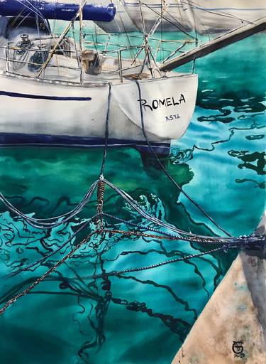Original Realism Yacht Paintings by Valeria Golovenkina