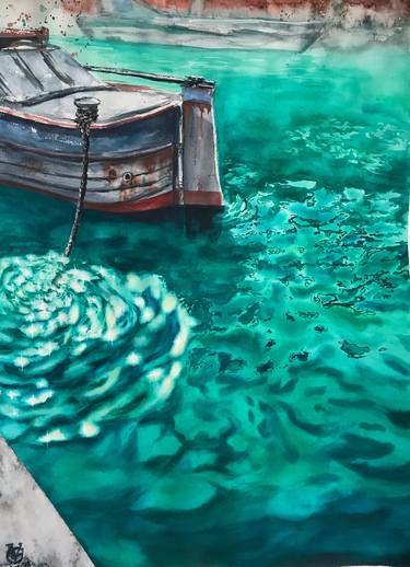 Original Impressionism Boat Paintings by Valeria Golovenkina