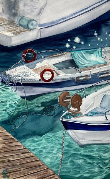 Original Boat Paintings by Valeria Golovenkina
