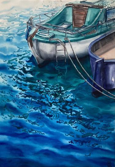 Original Boat Paintings by Valeria Golovenkina