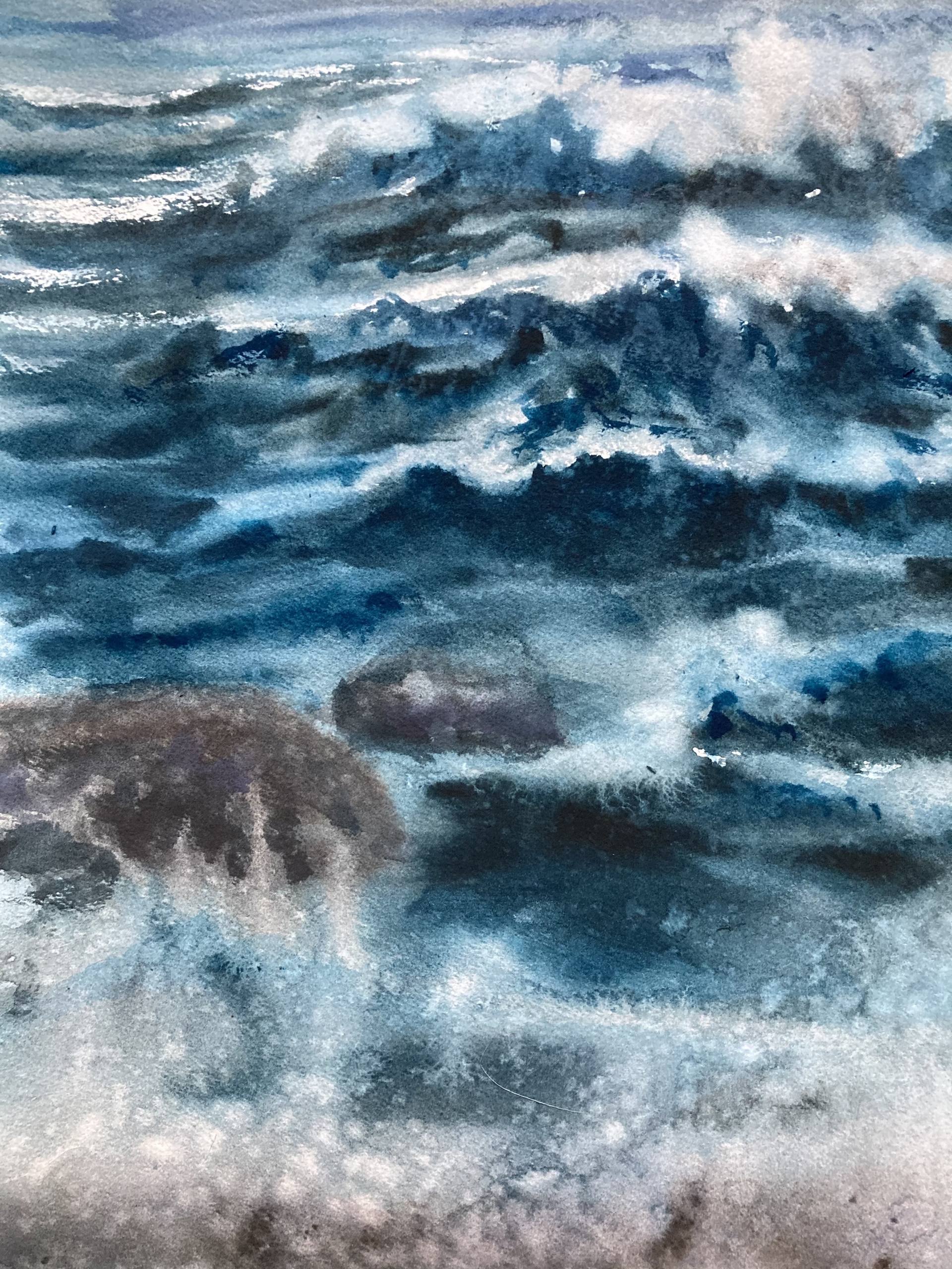 Store Original Watercolor Painting , Big Wave, 11x14