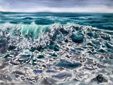 Print of Realism Seascape Paintings by Valeria Golovenkina