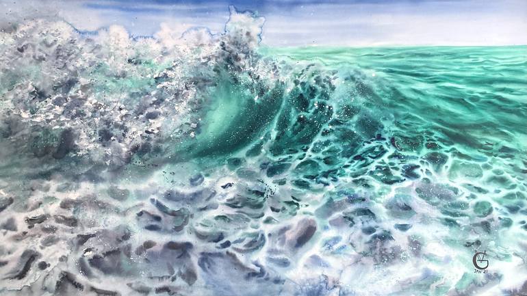 Original Realism Seascape Painting by Valeria Golovenkina