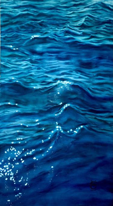 Immerse! - original watercolor painting sea water blue thumb