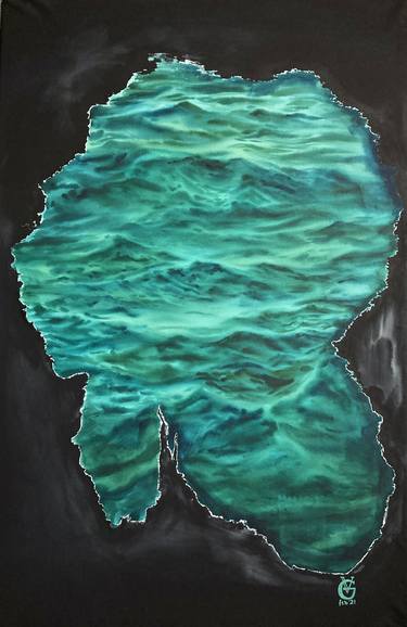 SELF-PORTRAIT 1 - original watercolor painting sea water black wallpapers thumb