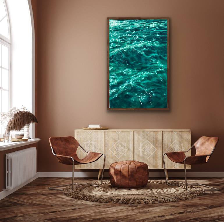 Original Photorealism Seascape Painting by Valeria Golovenkina