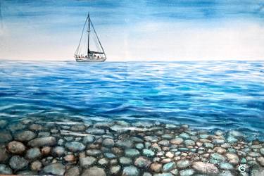Original Minimalism Seascape Paintings by Valeria Golovenkina