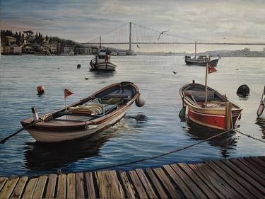 Cengelkoy boats in İstanbul bosphorus thumb