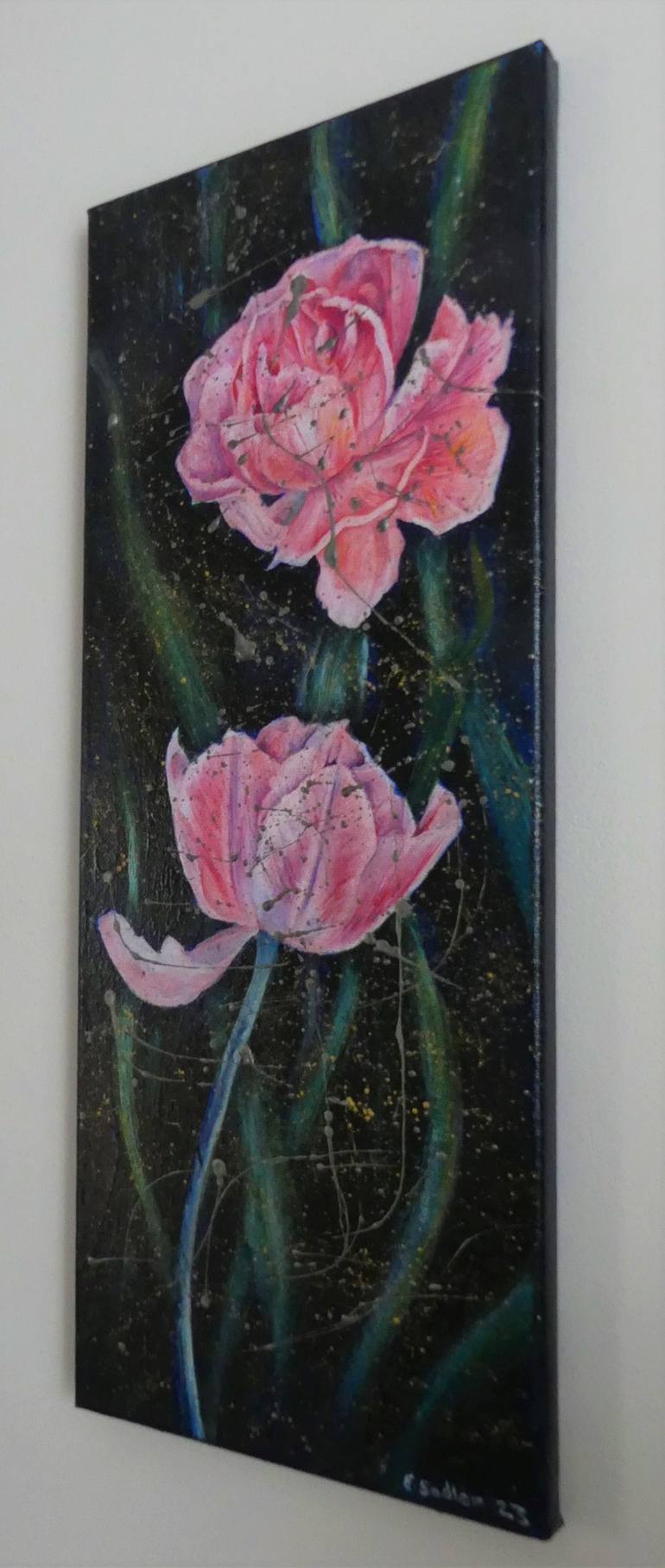 Original Abstract Floral Painting by Elizabeth Sadler