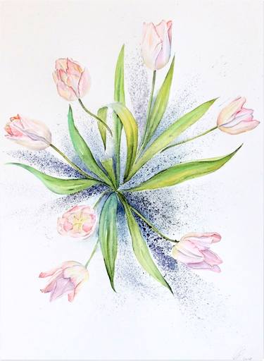Original Fine Art Floral Paintings by Elizabeth Sadler