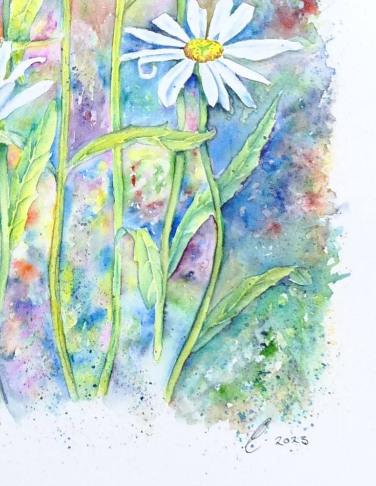 Original Art Deco Floral Painting by Elizabeth Sadler