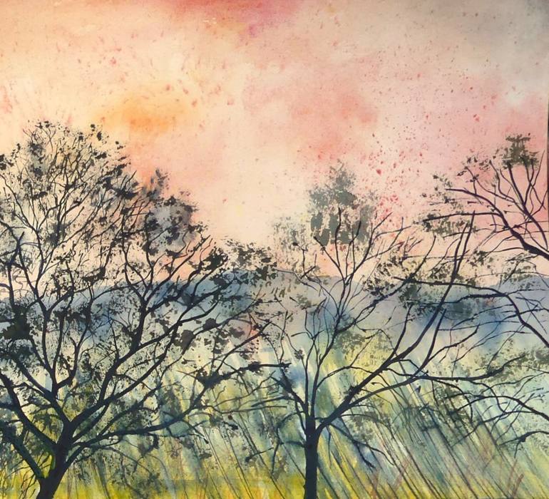 Original Color Field Painting Light Painting by Elizabeth Sadler