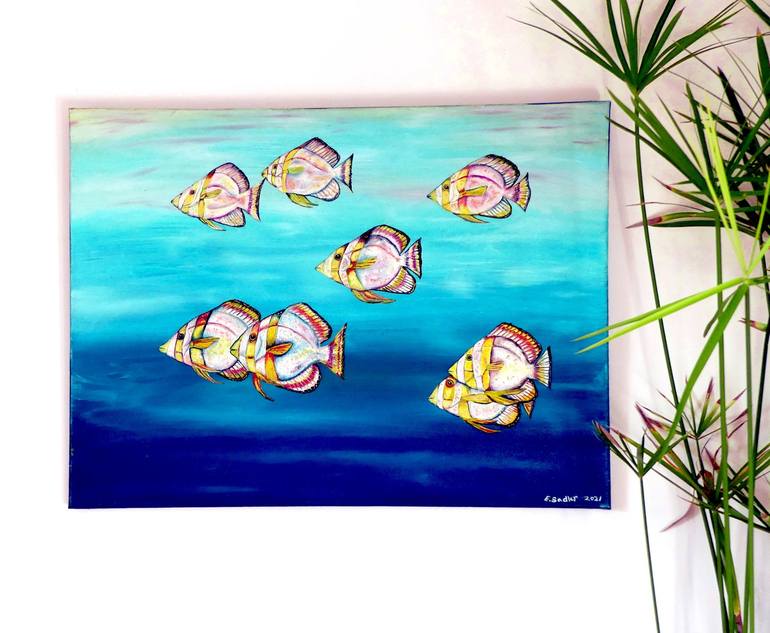 Original Fine Art Fish Painting by Elizabeth Sadler