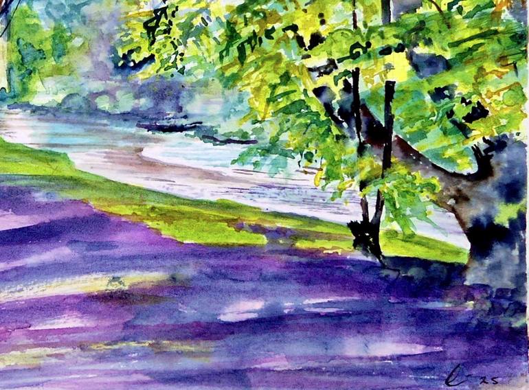 Original Impressionism Landscape Painting by Elizabeth Sadler