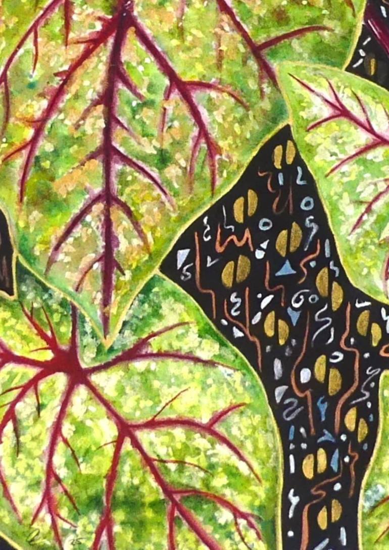 Original Art Deco Floral Painting by Elizabeth Sadler