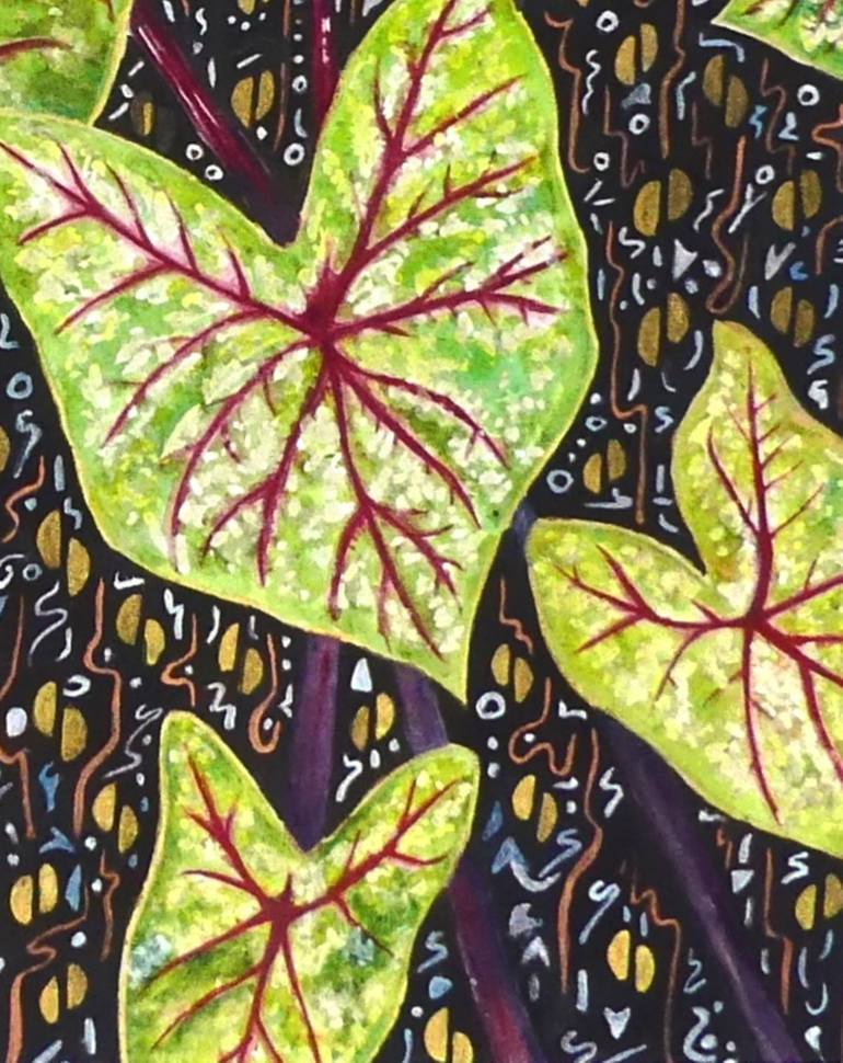 Original Art Deco Floral Painting by Elizabeth Sadler