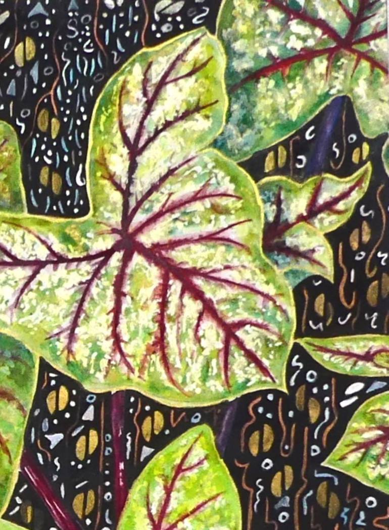 Original Art Deco Floral Painting by Elizabeth Sadler