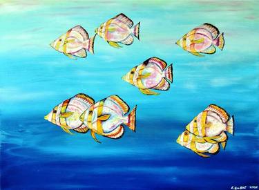 Original Fine Art Fish Paintings by Elizabeth Sadler