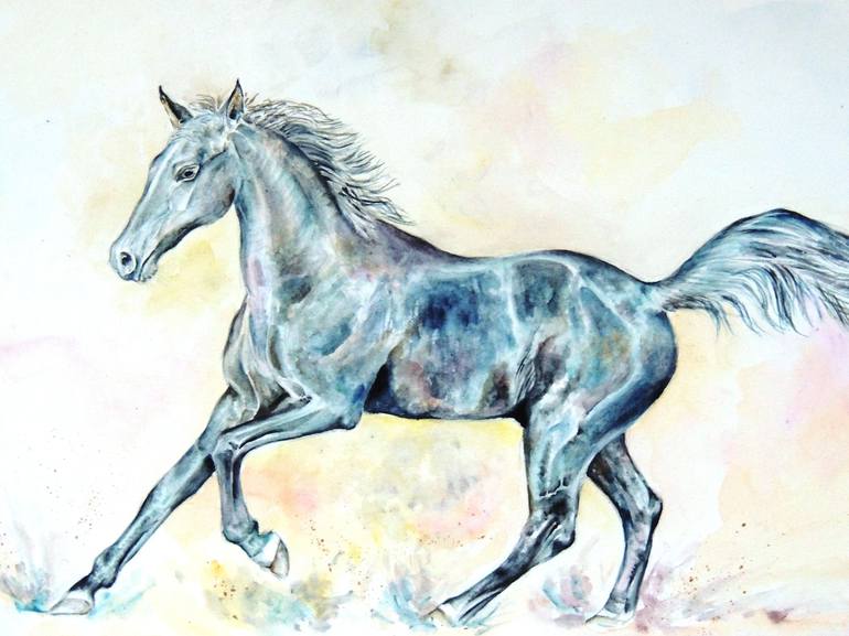 Original Fine Art Horse Painting by Elizabeth Sadler