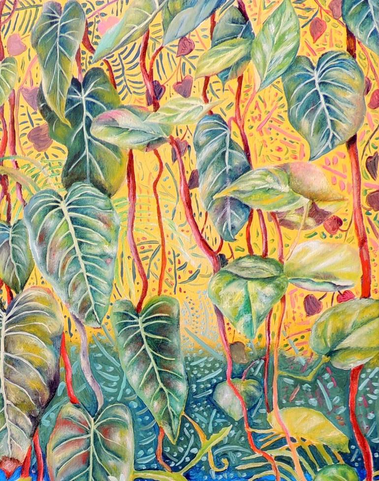 Original Abstract Botanic Painting by Elizabeth Sadler