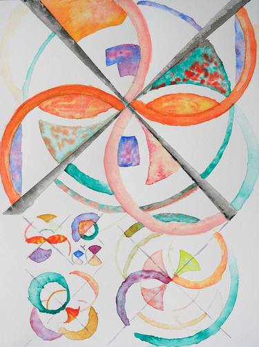 Original Cubism Geometric Paintings by Irene Tampa