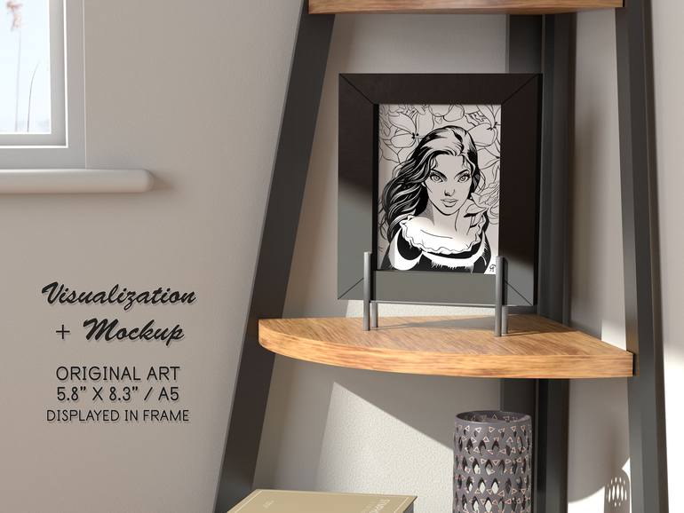 Original Romanticism Women Drawing by Aileen Oracion