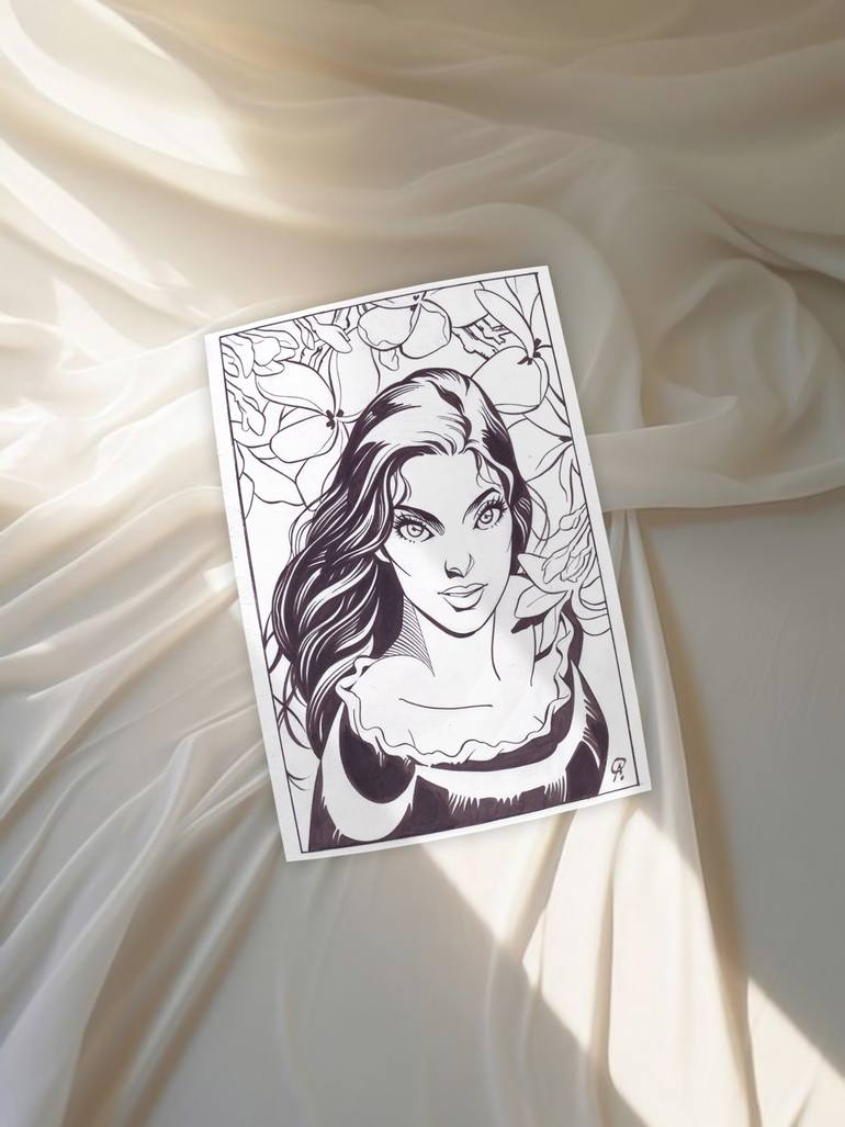 Original Romanticism Women Drawing by Aileen Oracion