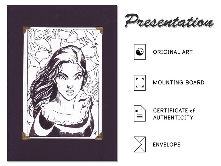 Original Romanticism Women Drawing by Aileen Oracion